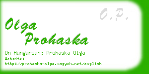 olga prohaska business card